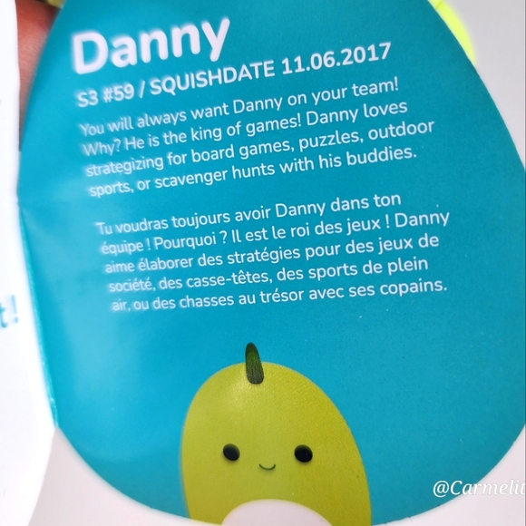 🦖DANNY - the Green Dinosaur Clip Original Squishmallows by Kelly Toy Clip NWT - Picture 5 of 7